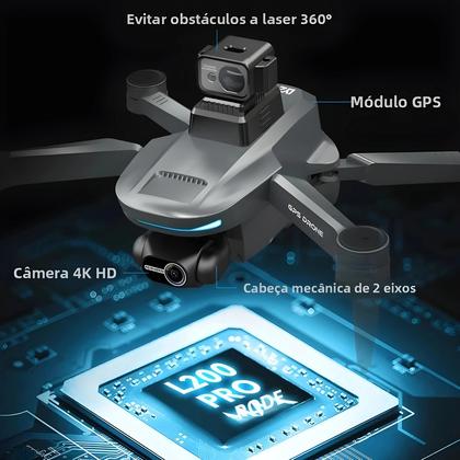 Imagem de Drone 4K L200 pro MAX Com Câmera Dupla 360 graus Quadcopter RC FPV Com Motor Sem Escovas E Evitação De