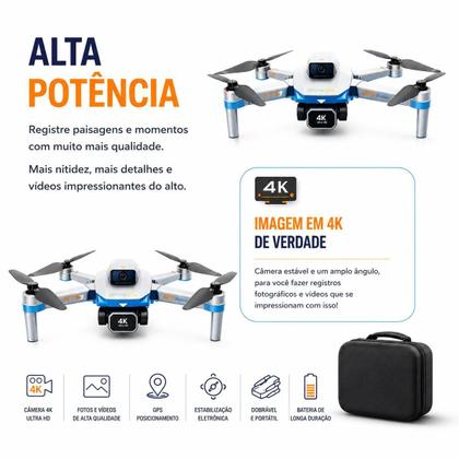 Imagem de Drone 4K Profissional Dobrável Com Tela Integrada e Controle Remoto Completo