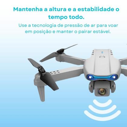 Imagem de Drone com Camera 4K E99 Estabilidade WiFi Modo de retençao de altitude Luzes LED