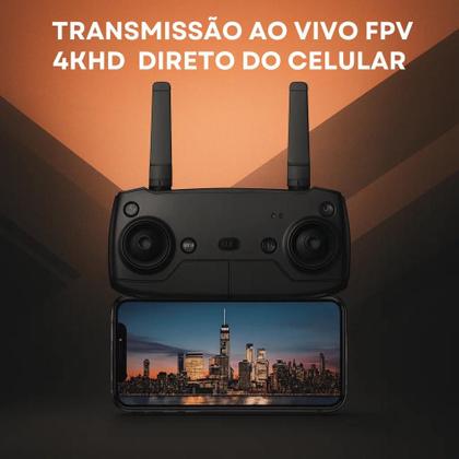 Imagem de Drone com Duas Câmeras 4K HD KK5 Alta Resolução Wifi 2.4G Controle Remoto Retorno Unico Acrobacias Altura Estavel
