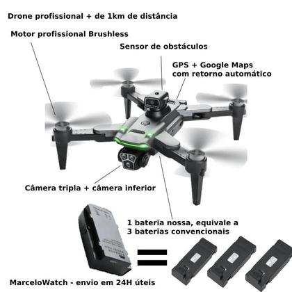 Imagem de Drone Com Duas Câmeras 8k S166 GPS Maps Wifi 5G Design versátil e robusto