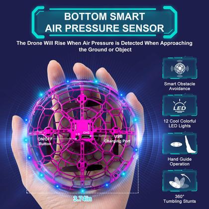 Imagem de Drone de brinquedo voador ETPlanet operado manualmente para crianças com luzes LED
