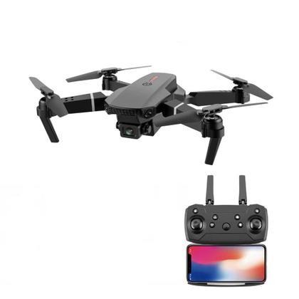 Imagem de Drone E88 com Câmera 4K HD Design Dobrável Resistente 2 Baterias WiFi FPV Controle Remoto Estabilizador Compacto e Portátil
