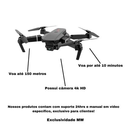 Imagem de Drone E88 com Câmera 4K HD Design Dobrável Resistente 2 Baterias WiFi FPV Controle Remoto Estabilizador Compacto e Portátil