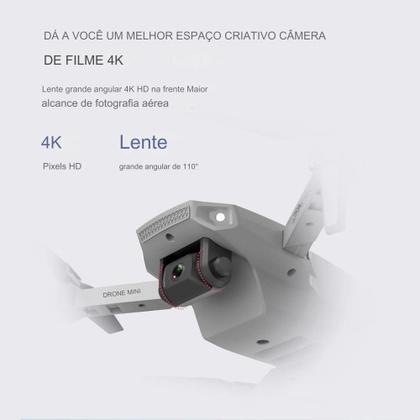 Imagem de Drone E88 com Câmera 4K HD Design Dobrável Resistente 2 Baterias WiFi FPV Controle Remoto Estabilizador Compacto e Portátil