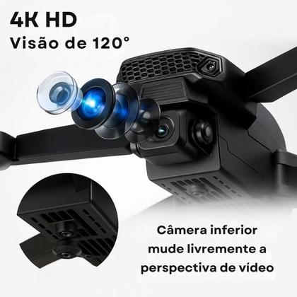 Imagem de Drone E88 Profissional com 2 baterias câmera 4K HD WiFi 2.4G Modo sem cabeça Dobrável