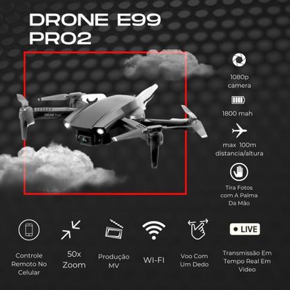 Imagem de Drone E99 Pro2 Wifi Camera Controle Com 2 Baterias + Case Para Guarda-lo 