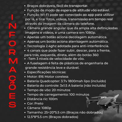 Imagem de Drone E99 Pro2 Wifi Camera Controle Com 2 Baterias + Case Para Guarda-lo 