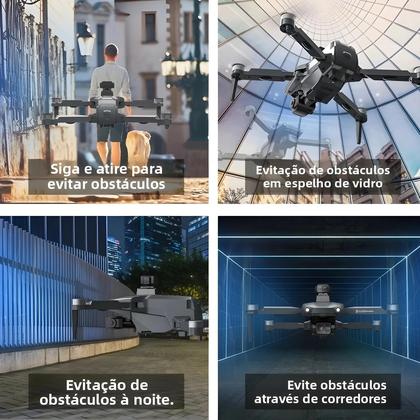 Imagem de Drone GPS 4K L600 pro MAX Com Câmera Dupla HD, Estabilizador PTZ De 3 Eixos, Wi-Fi 5G, Evita