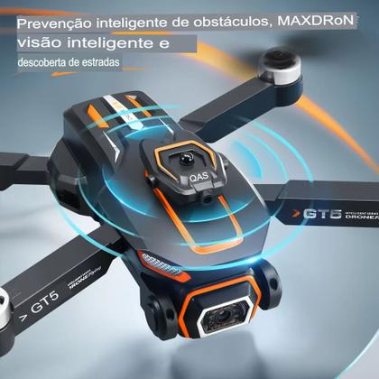 Imagem de Drone GT5  Câmera HD, Wi-Fi FPV, Evita Obstáculos, Motor Brushless, 1 Bateria