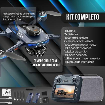 Imagem de Drone Gt8 Profissional Câmera 4k Tela No Controle 1 Baterias Com WiFi aérea Helicóptero Quadcopter