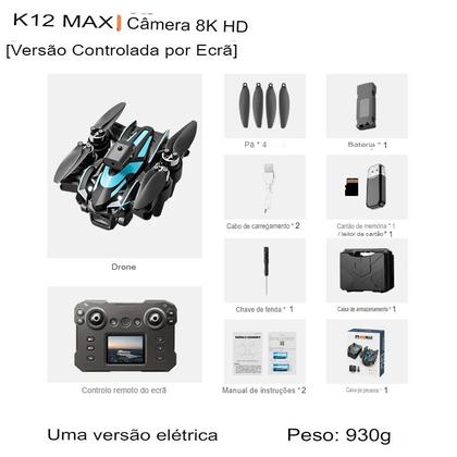 Imagem de Drone K12 MAX Mini, com Tela HD e Câmera 8K - 2 Baterias Evita Obstáculos