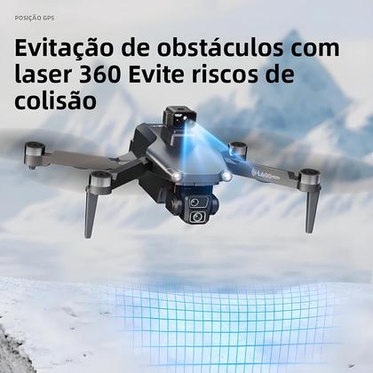 Imagem de Drone pro 4K GPS L600-1 Com Câmera Dupla 5G WIFI 360 graus Quadricóptero Brushless Com Evitação De