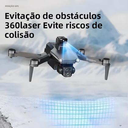Imagem de Drone pro 4K L600-1 Com GPS, Câmera Dupla, Wi-Fi 5G E Visão 360 graus Helicóptero RC Quadcopter Com
