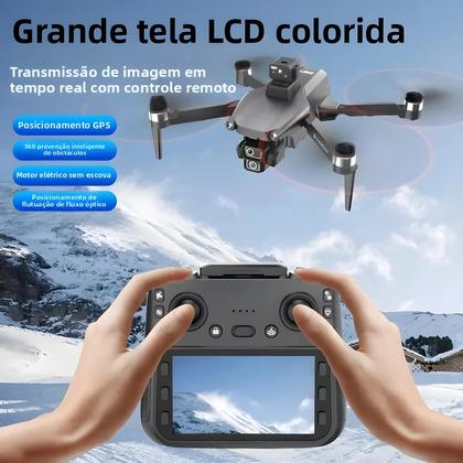 Imagem de Drone pro 4K L600-1 Com GPS, Câmera Dupla, Wi-Fi 5G E Visão 360 graus Helicóptero RC Quadcopter Com