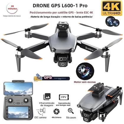 Imagem de Drone pro 4K L600-1 Com GPS, Câmera Dupla, Wi-Fi 5G E Visão 360 graus Helicóptero RC Quadcopter Com