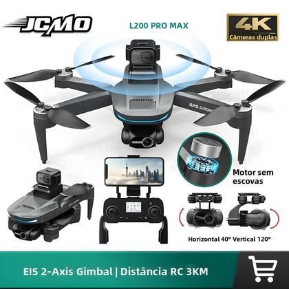 Imagem de Drone Profissional 4K GPS L200 pro MAX Com Motor Sem Escovas E Gimbal De 2 Eixos 360 graus