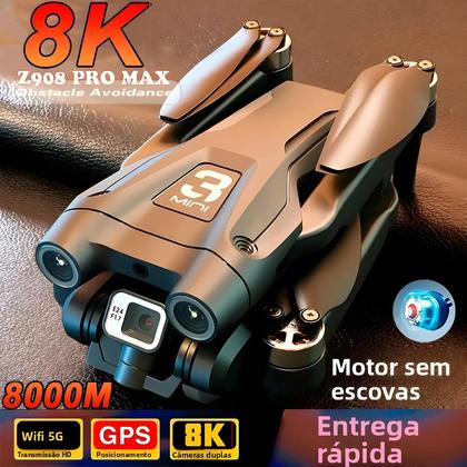 Imagem de Drone Profissional 4K GPS Z908 pro Max Com Câmera Dupla HD Para Fotografia Aérea FPV, Motor