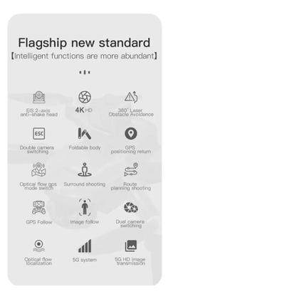 Imagem de Drone Profissional L200 Pro Max 4K GPS Gimbal Duplo 2 Eixos Sensor Obstáculos Cinza