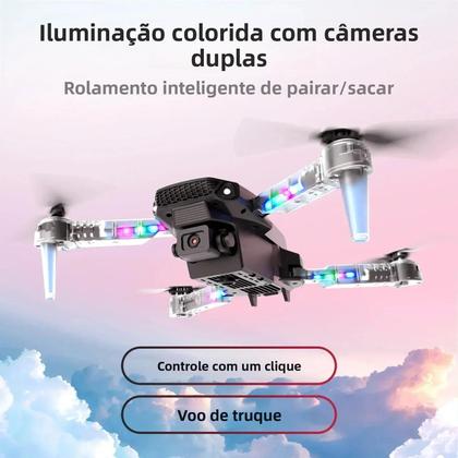 Imagem de Drone RC Colorido Com Câmera 4K HD WIFI FPV Quadcopter Com Controle De Altura E88D E99D Brinquedos