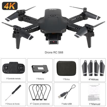 Imagem de Drone S68 Compacto Com Câmera 4K Wifi 2.4 Manobras 360 Fpv