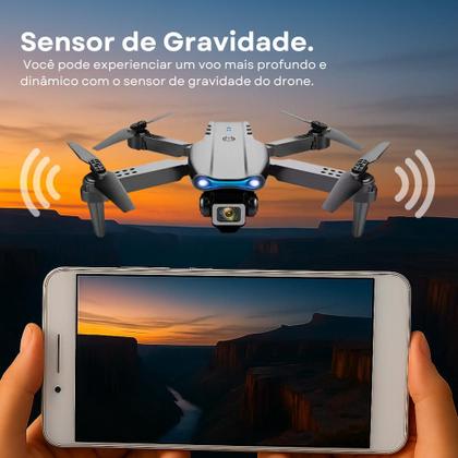 Imagem de Drone S89 Câmera Dupla 4K WiFi FPV Modo Sem Cabeça Gestos e Retorno Rápido Ideal para Iniciantes