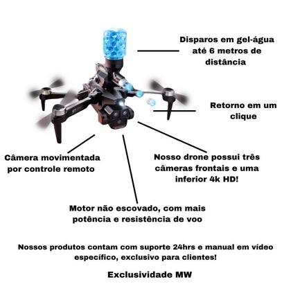 Imagem de Drone Três Câmeras K11 Max Sem Escova 8K HD Wifi 5G Arma Gel