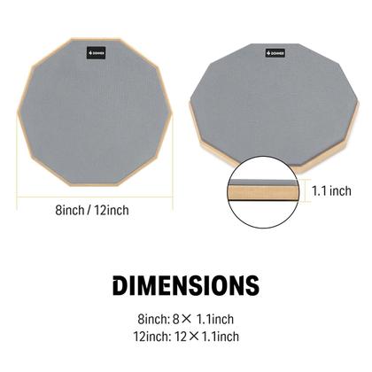 Imagem de Drum Practice Pad Donner Silent de 12 polegadas com baquetas cinza
