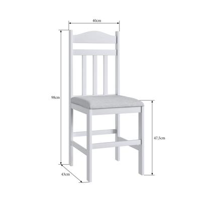 Imagem de Duas Cadeiras para Sala de Jantar Madeira Maciça 200 Branco