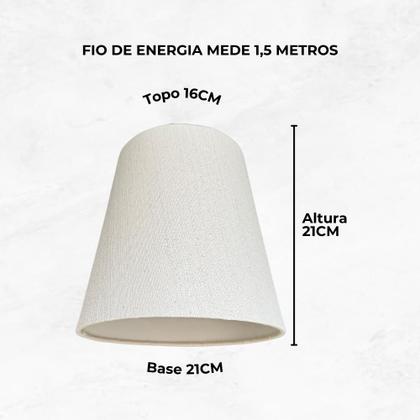 Imagem de Duas Luminária Tela Linho Pendente Decorativo Sala Cozinha