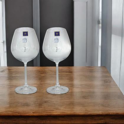 Imagem de Duas Unidades Taças de Vinho Tinto 650ml Cristal Bohemia