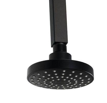 Imagem de Ducha ABS Redonda Flatt Preto Fosco c/ Cano de Teto 40 cm