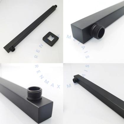 Imagem de Ducha BLACK Aço Inox Quadrada 30x30 Área Externa Piscina 30cm