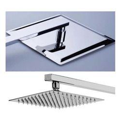 Imagem de Ducha Chuveiro 20x20 Slim Cromado Inox + Braço Quadrado luxo