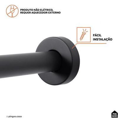 Imagem de Ducha Chuveiro Autolimpante Redondo de Parede Longo Mauá Pingoo.casa
