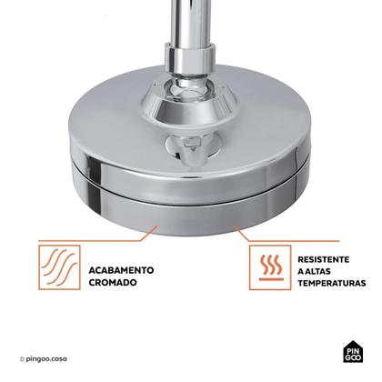 Imagem de Ducha Chuveiro Autolimpante Redondo de Parede Mauá Pingoo.casa