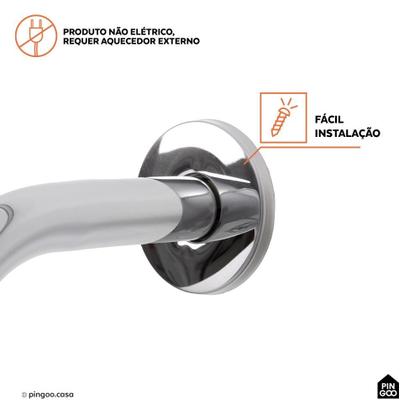Imagem de Ducha Chuveiro Autolimpante Redondo de Parede Mauá Pingoo.casa