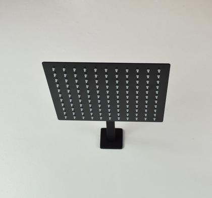 Imagem de Ducha Chuveiro Black 25x25 Slim Inox Com Braço Quadrad Fosco