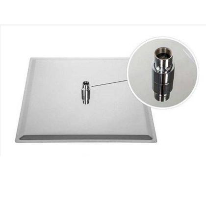 Imagem de Ducha Chuveiro Cromado Inox 20x20 Slim Suporte Redondo Banheiro Banho Piscina Area Externa