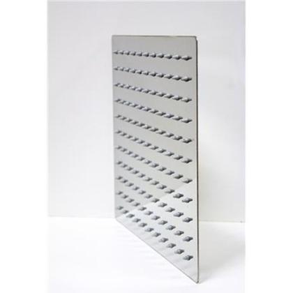 Imagem de Ducha Chuveiro Cromado Inox 20x20 Slim Suporte Redondo Banheiro Banho Piscina Area Externa