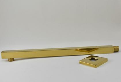 Imagem de Ducha / Chuveiro Dourada Slim Golden Quadrada 40 cm Com Braço de Parede Gold