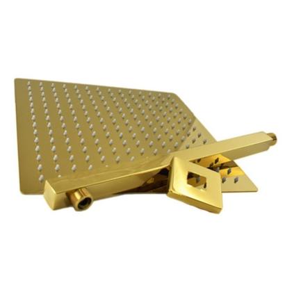 Imagem de Ducha Chuveiro Dourado 20x20 Slim Parede Suporte Quadrado Banho Area Externa Banheiro Piscina