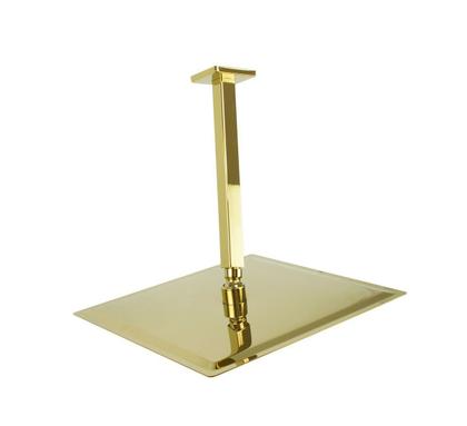 Imagem de Ducha Chuveiro Inox Golden 30 Cm Slim Quadrado Braço De Teto