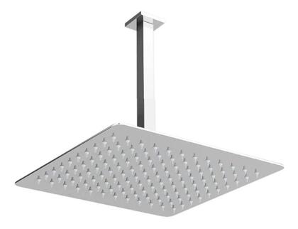 Imagem de Ducha Chuveiro inox  Slim Quadrado Metal 25x25cm Com Braço De Teto