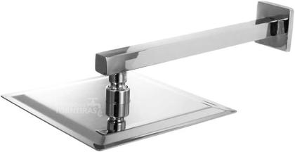 Imagem de Ducha Chuveiro Quadrada Metal Inox 20x20 CM Com Braco Quadrado 38 cm
