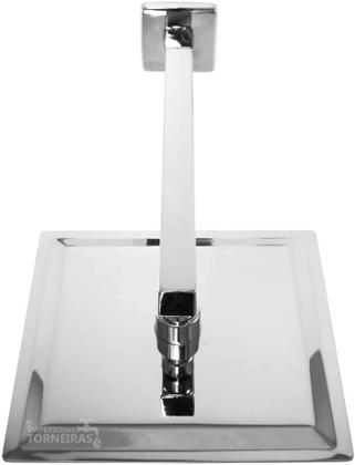 Imagem de Ducha Chuveiro Quadrada Metal Inox 20x20 CM Com Braco Quadrado 38 cm