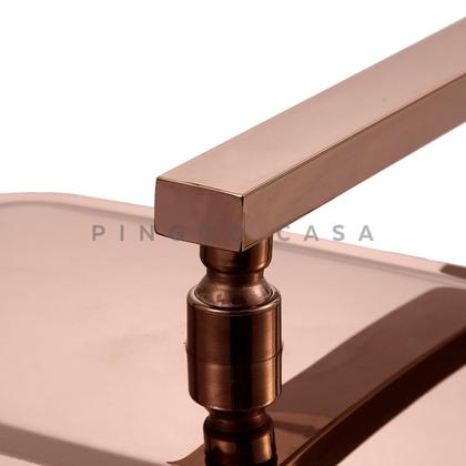 Imagem de Ducha Chuveiro Retangular Inox 28x18cm São Luís Pingoo.casa - Dourado Rose