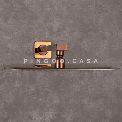 Imagem de Ducha Chuveiro Retangular Inox 28x18cm São Luís Pingoo.casa - Dourado Rose