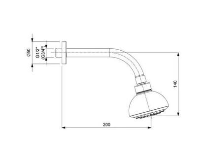 Imagem de Ducha com Braço Parere Red 90mm Volga Celite