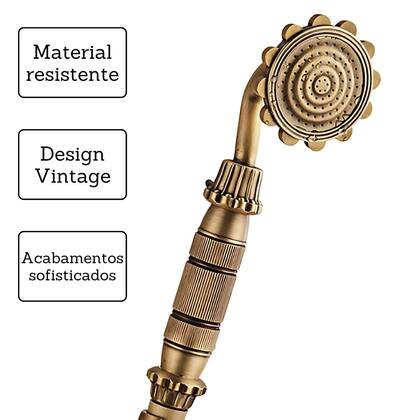Imagem de Ducha Com Torneira Luxo Misturador Banheira Bronze Retrô Banheira Parede